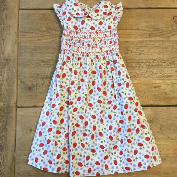Laura Ashley Other - Laura Ashley Smocked Strawberry Dress Size 4T
